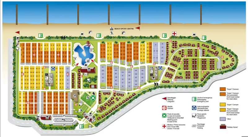 mappa jesolo international camping club