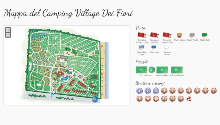 mappa camping village dei fiori a cavallino treporti
