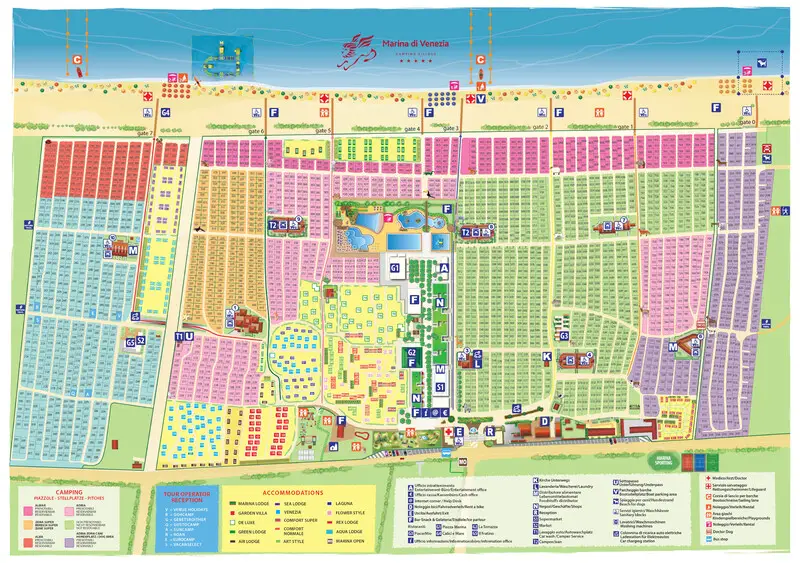 mappa camping marina di venezia a cavallino treporti