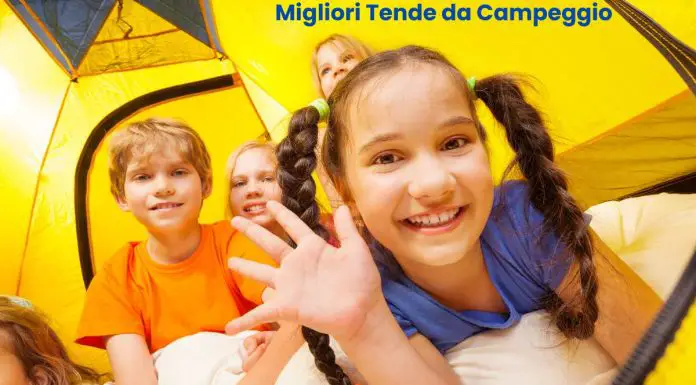 Migliori tende da campeggio: Guida all’acquisto per il 2025 migliori tende da campeggio, bambini sorridono all'interno di una tenda gialla