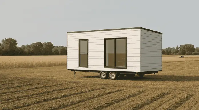 Casa mobile su terreno agricolo nel 2025: si o no? una casa mobile su terreno agricolo è parcheggiata in mezzo alla campagna