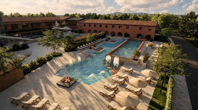 Union Lido Terme Apre il 28 Gennaio 2027: Prenotazioni Aperte Render ufficiale delle piscine termali di Union Lido Terme a Montegrotto, apertura 28 gennaio 2027